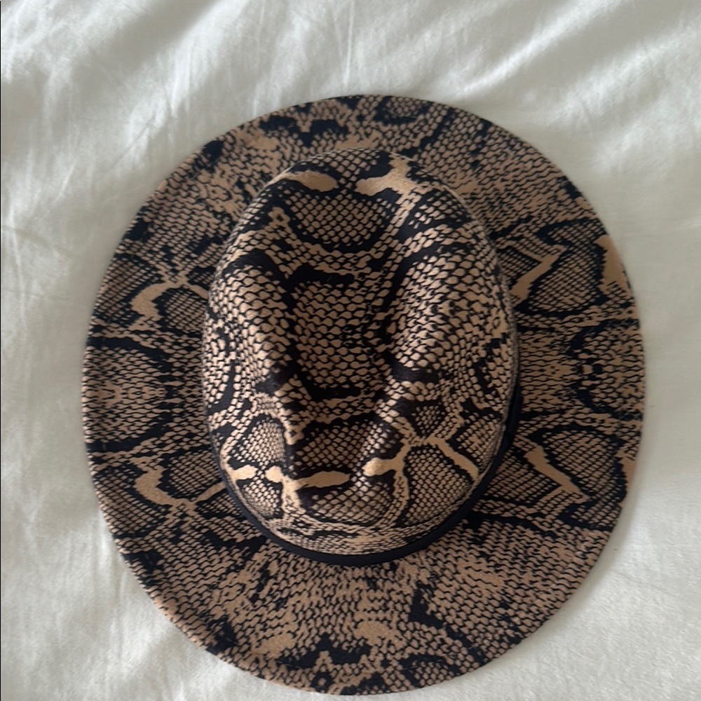 Tan and Black Snakeskin Pattern Hat